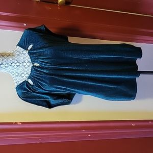 ROCHELLI GREEN SLEEVELESS BOAT NECK BLOUSE SIZE 2X